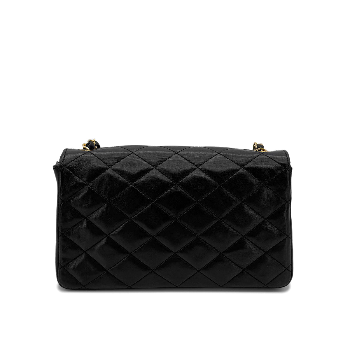 CHANEL VINTAGE MATELASSE BIG COCO CHAIN SHOULDER BAG BLACK LAMB SKIN 90284418