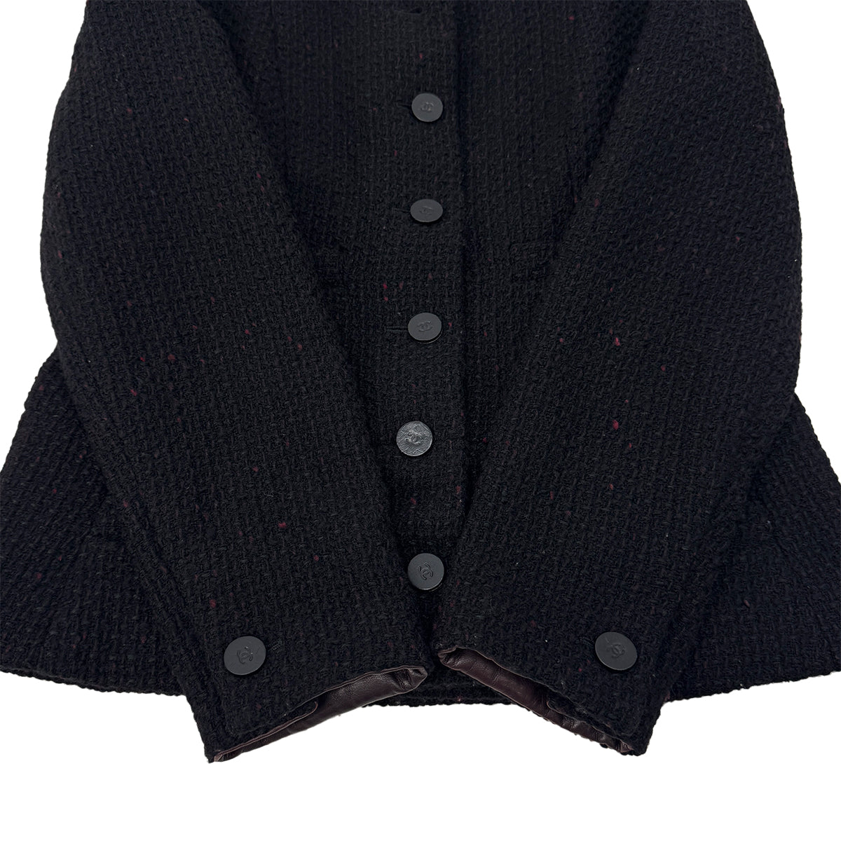 CHANEL COCO BUTTON TWEED JACKET BLACK WOOL 40 01A RTW 90284430