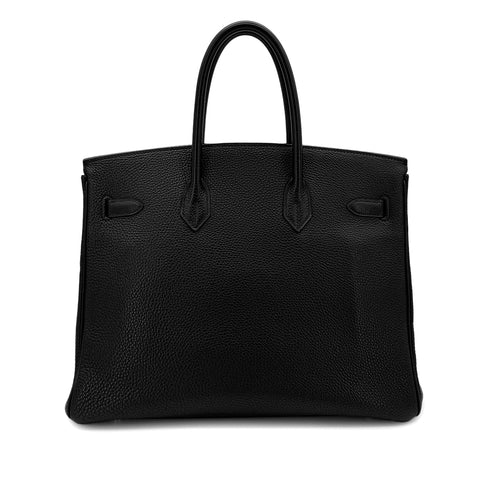 HERMES BIRKIN 35 BLACK TOGO HAND BAG □G GHW 90284555 - PURPOSE
