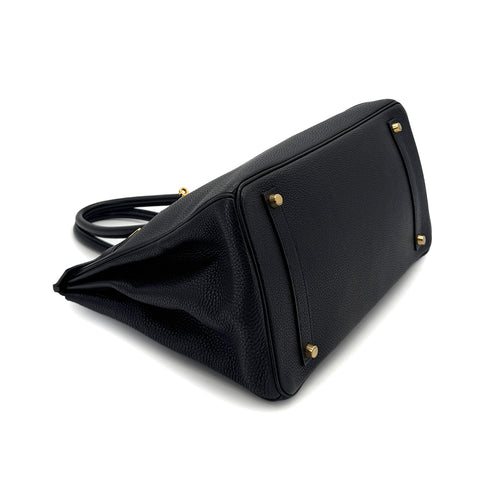 HERMES BIRKIN 35 BLACK TOGO HAND BAG □G GHW 90284555 - PURPOSE