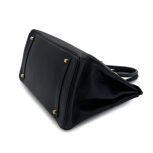 HERMES BIRKIN 35 BLACK TOGO HAND BAG □G GHW 90284555 - PURPOSE