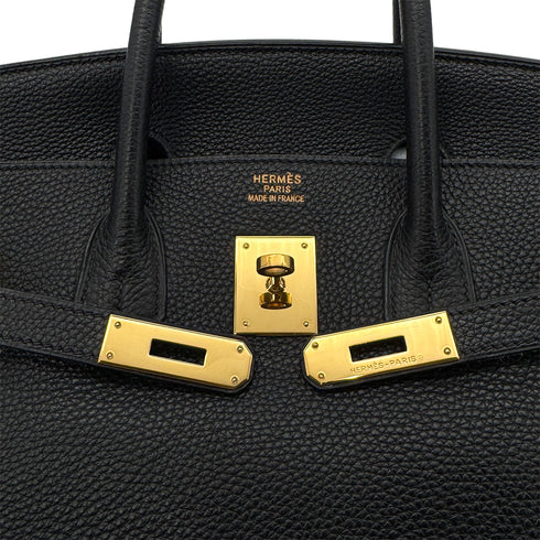 HERMES BIRKIN 35 BLACK TOGO HAND BAG □G GHW 90284555 - PURPOSE