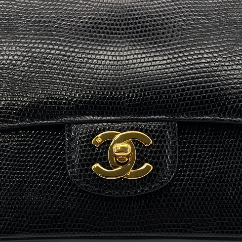 CHANEL VINTAGE CHAIN SHOULDER BAG BLACK LIZARD 90284556 - PURPOSE