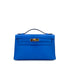 HERMES KELLY POCHETTE SELLIER BLUE ZELLIGE SWIFT HAND BAG C GHW 90284558 - PURPOSE