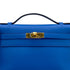 HERMES KELLY POCHETTE SELLIER BLUE ZELLIGE SWIFT HAND BAG C GHW 90284558 - PURPOSE