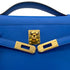 HERMES KELLY POCHETTE SELLIER BLUE ZELLIGE SWIFT HAND BAG C GHW 90284558 - PURPOSE