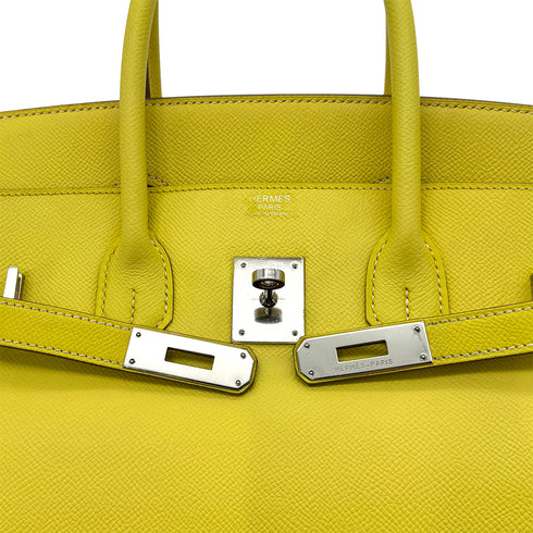 HERMES CANDY BIRKIN 35 LIME GRIS PERLE VEAU EPSOM HAND BAG □O SHW 90284559 - PURPOSE