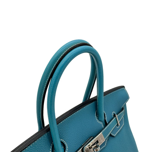 HERMES BIRKIN 30 BLEU JEAN TOGO HAND BAG □G SHW 90284562 - PURPOSE