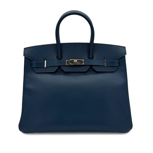 HERMES BIRKIN 35 BLUE DE PRESSE VEAU EPSOM HAND BAG □L SHW 90284566 - PURPOSE