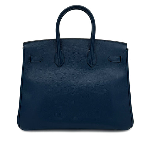 HERMES BIRKIN 35 BLUE DE PRESSE VEAU EPSOM HAND BAG □L SHW 90284566 - PURPOSE