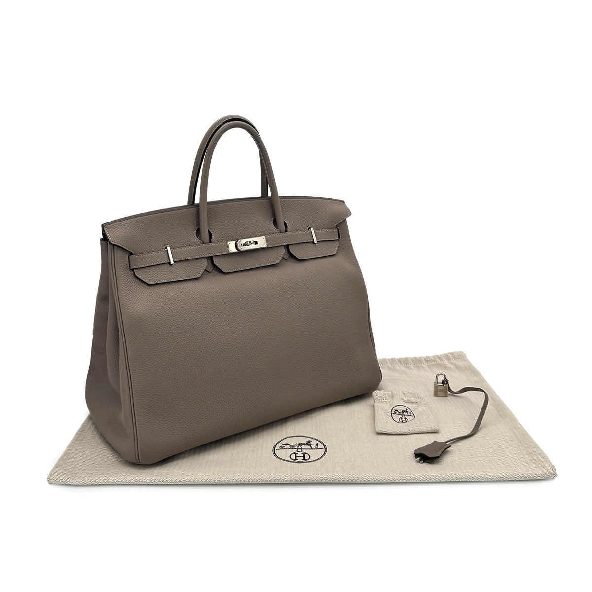 HERMES BIRKIN 40 GRIS ASPHALTE TOGO HAND BAG A SHW 90284567