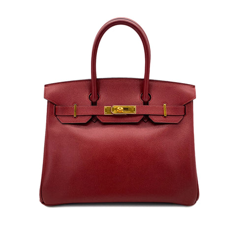 HERMES BIRKIN 30 ROUGE H COURCHEVEL HAND BAG 〇Z GHW 90284568 - PURPOSE