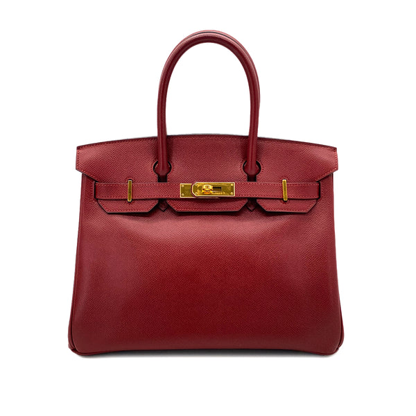 HERMES BIRKIN 30 ROUGE H COURCHEVEL HAND BAG 〇Z GHW 90284568 - PURPOSE