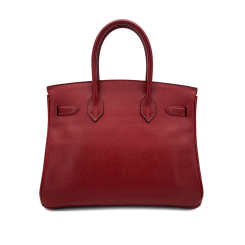 HERMES BIRKIN 30 ROUGE H COURCHEVEL HAND BAG 〇Z GHW 90284568 - PURPOSE
