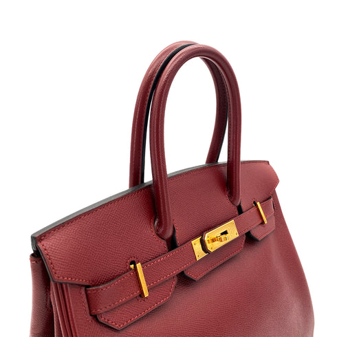 HERMES BIRKIN 30 ROUGE H COURCHEVEL HAND BAG 〇Z GHW 90284568 - PURPOSE