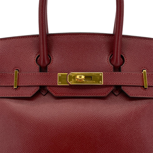 HERMES BIRKIN 30 ROUGE H COURCHEVEL HAND BAG 〇Z GHW 90284568 - PURPOSE