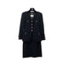 CHANEL VINTAGE COCO BUTTON FOUR POCKET WOOL JACKET SKIRT SET BLACK 36 RTW 90284580 - PURPOSE