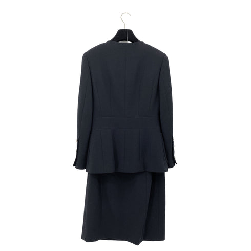 CHANEL VINTAGE COCO BUTTON FOUR POCKET WOOL JACKET SKIRT SET BLACK 36 RTW 90284580 - PURPOSE