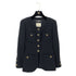 CHANEL VINTAGE COCO BUTTON FOUR POCKET WOOL JACKET SKIRT SET BLACK 36 RTW 90284580 - PURPOSE