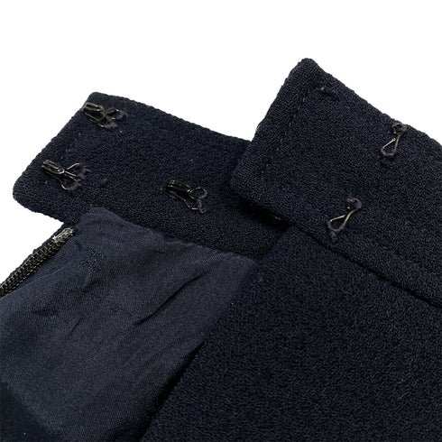 CHANEL VINTAGE COCO BUTTON FOUR POCKET WOOL JACKET SKIRT SET BLACK 36 RTW 90284580 - PURPOSE