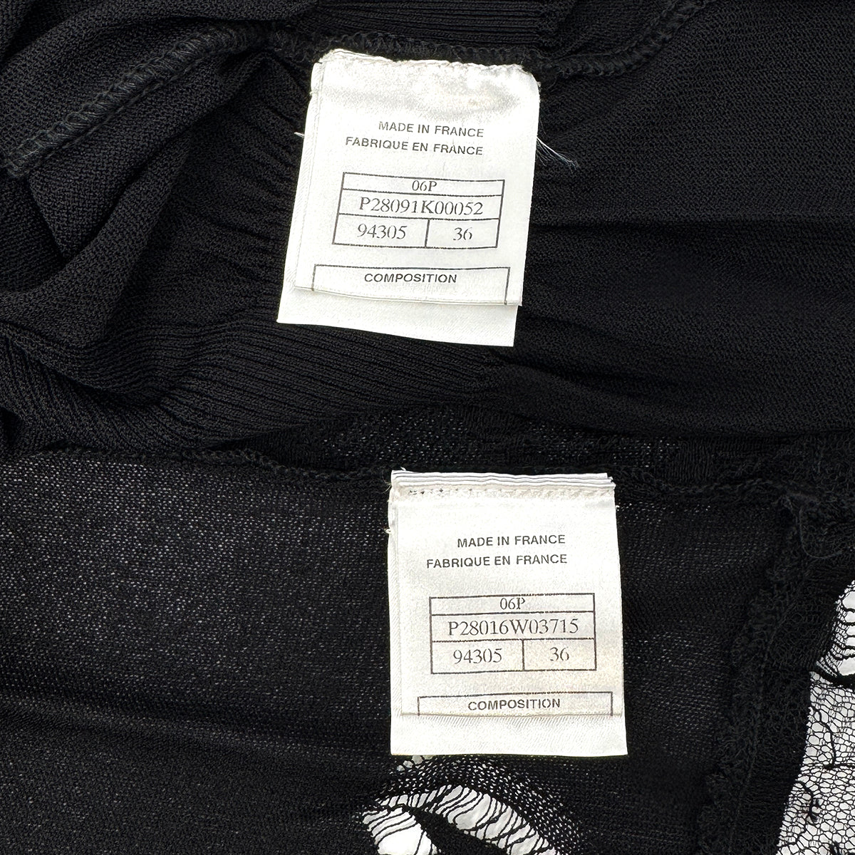 CHANEL CARDIGAN SLEEVELESS TOPS SET LACE HEART BLACK VISCOSE 36 06P RTW 90284582