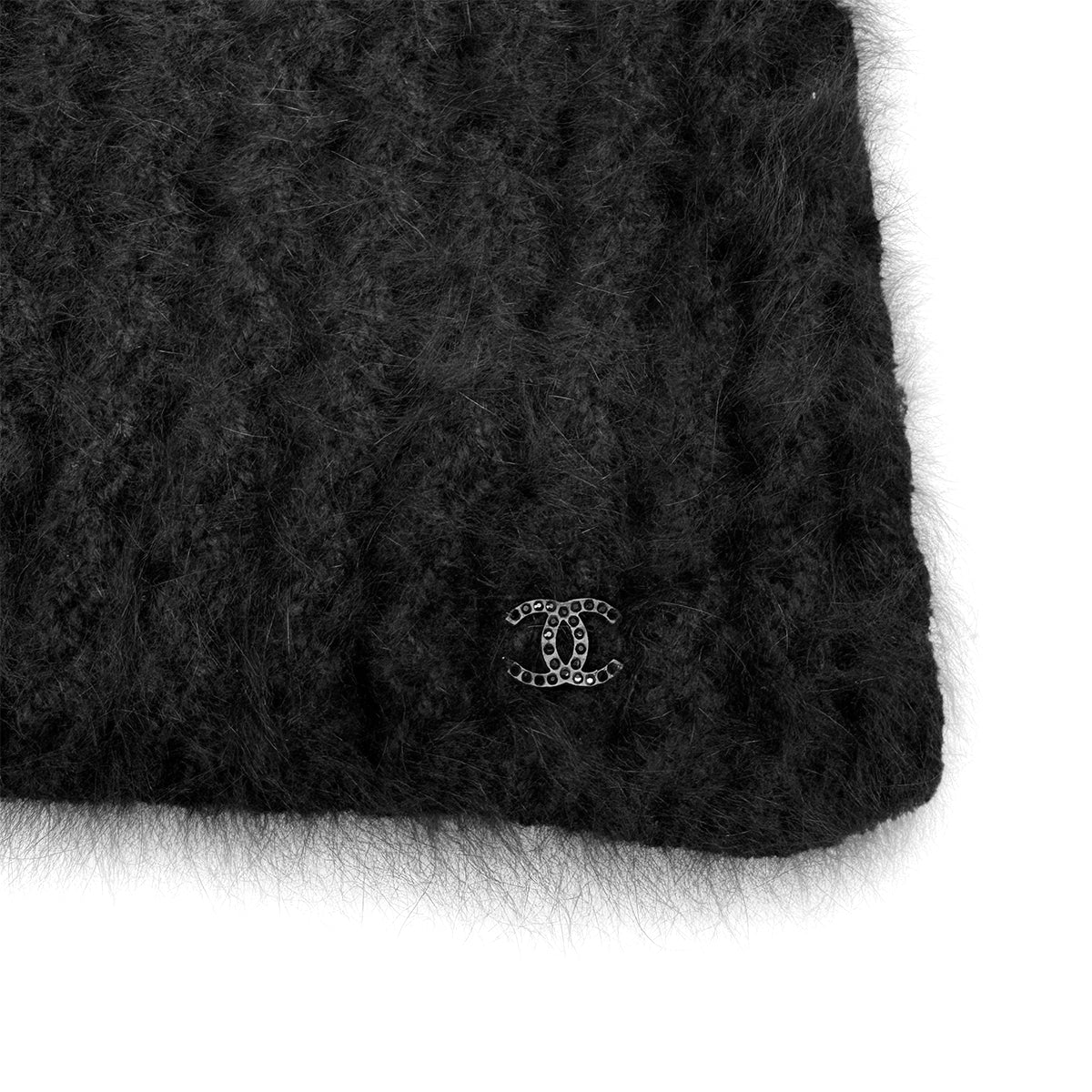 CHANEL KNIT SLEEVELESS TOPS BLACK ANGOLA 38 02A RTW 90284583
