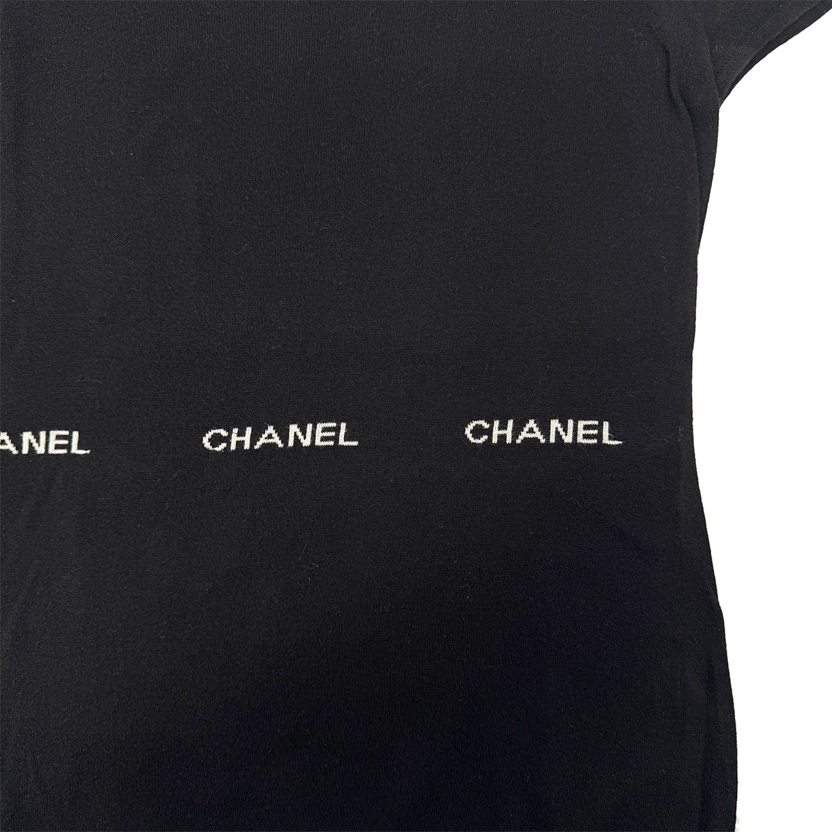 CHANEL LOGO TOPS BLACK COTTON 38 01P RTW 90284585