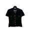 CHANEL VINTAGE GRIPOIX BUTTON VELOR HALF SLEEVE JACKET BLACK RAYON RTW 90284590 - PURPOSE