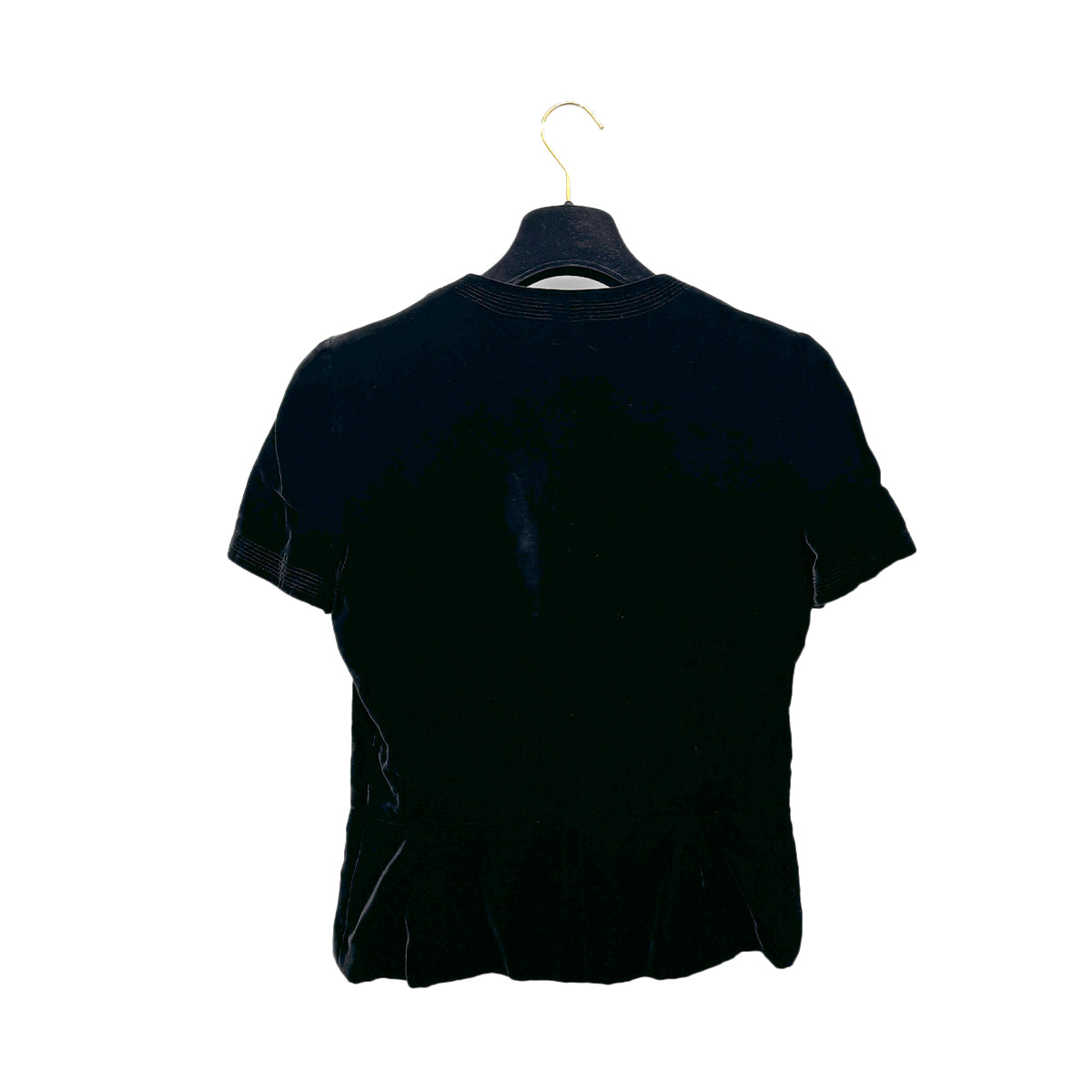 CHANEL GRIPOIX BUTTON VELOR HALF SLEEVE JACKET BLACK RAYON RTW 90284590