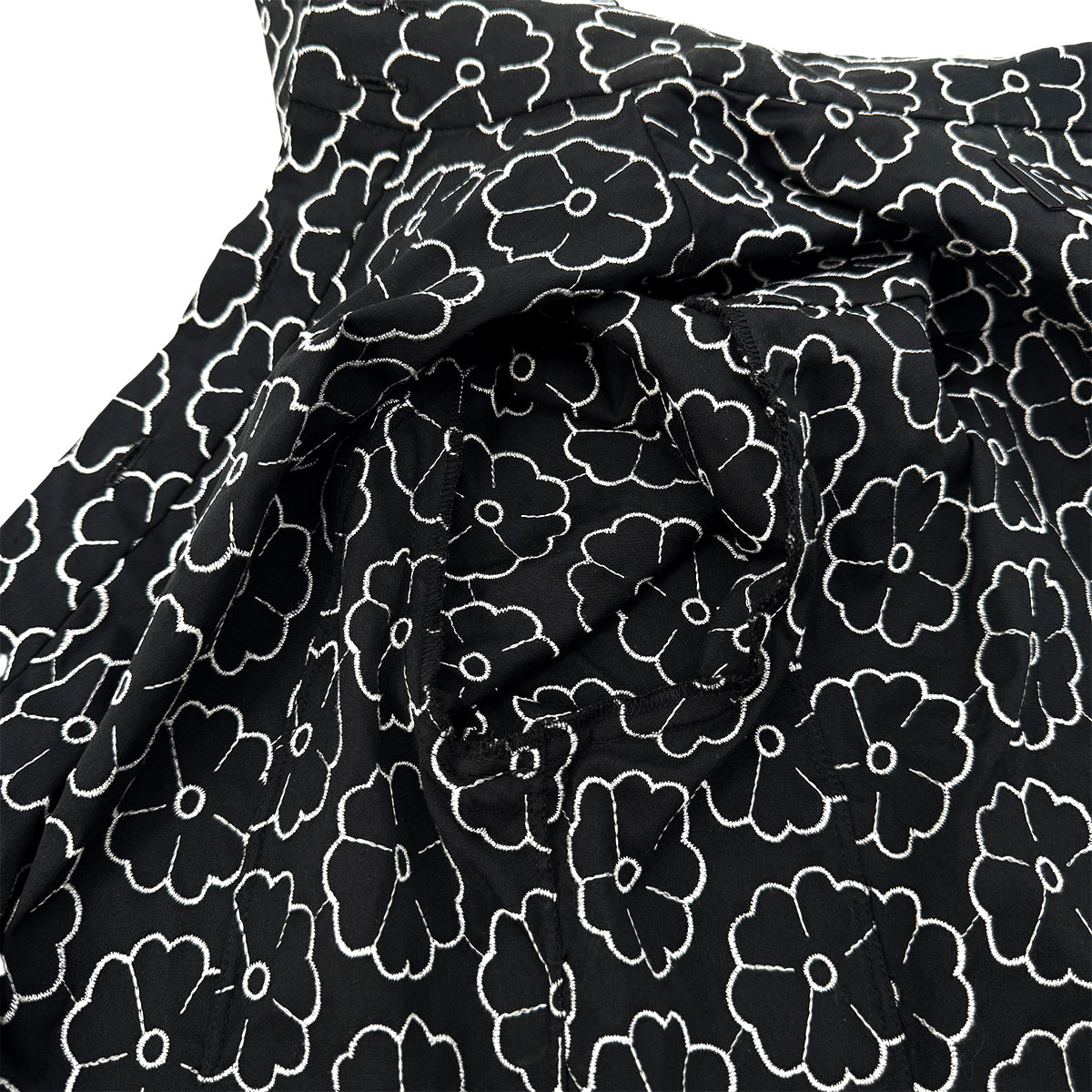 CHANEL COCO BUTTON KAMELLIA PATTERN COTTON SHIRT BLACK 38 04P RTW 90284787