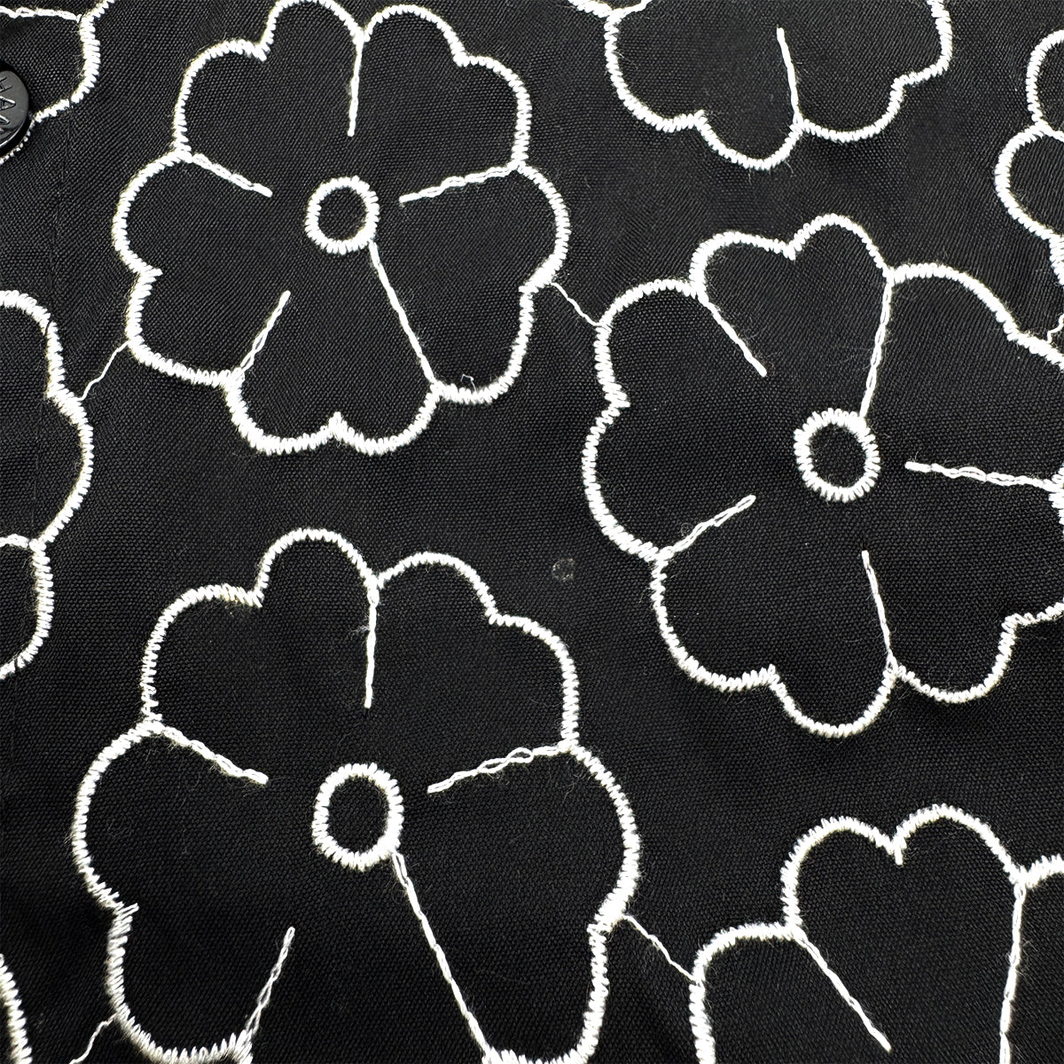 CHANEL COCO BUTTON KAMELLIA PATTERN COTTON SHIRT BLACK 38 04P RTW 90284787