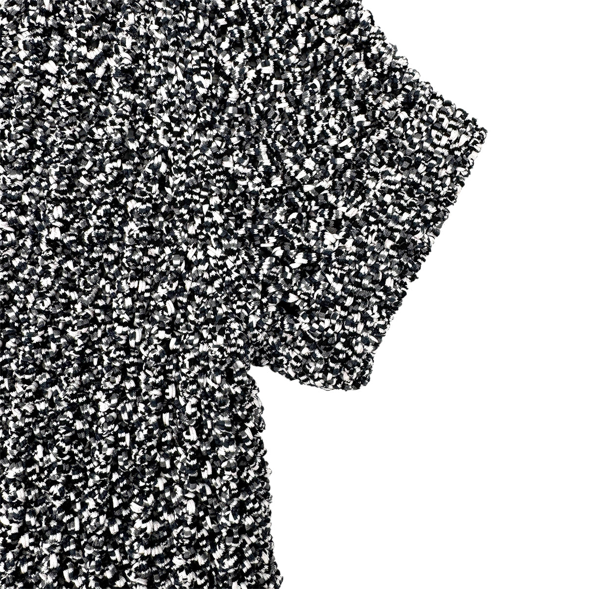 CHANEL COCO BUTTON HALF SLEEVE KNIT BLACK COTTON 34 P43 RTW 90284788
