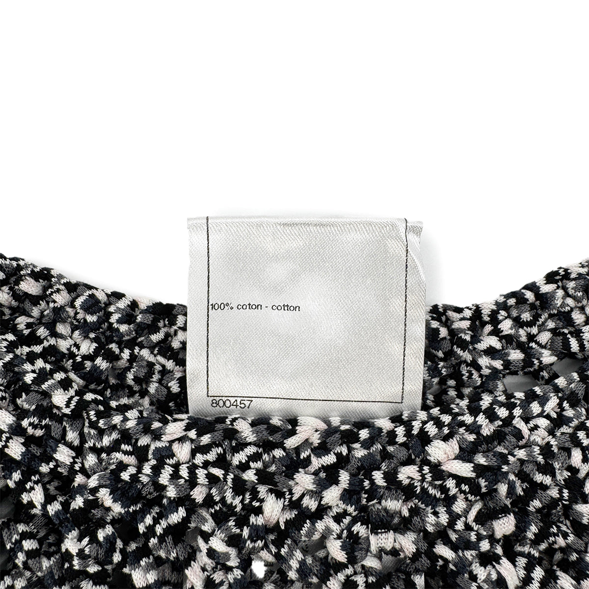 CHANEL COCO BUTTON HALF SLEEVE KNIT BLACK COTTON 34 P43 RTW 90284788