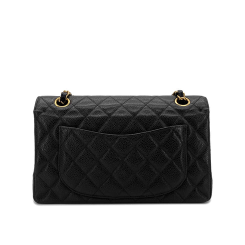 CHANEL CLASSIC FLAP SMALL CHAIN SHOULDER BAG BLACK CAVIAR SKIN 90284863 - PURPOSE