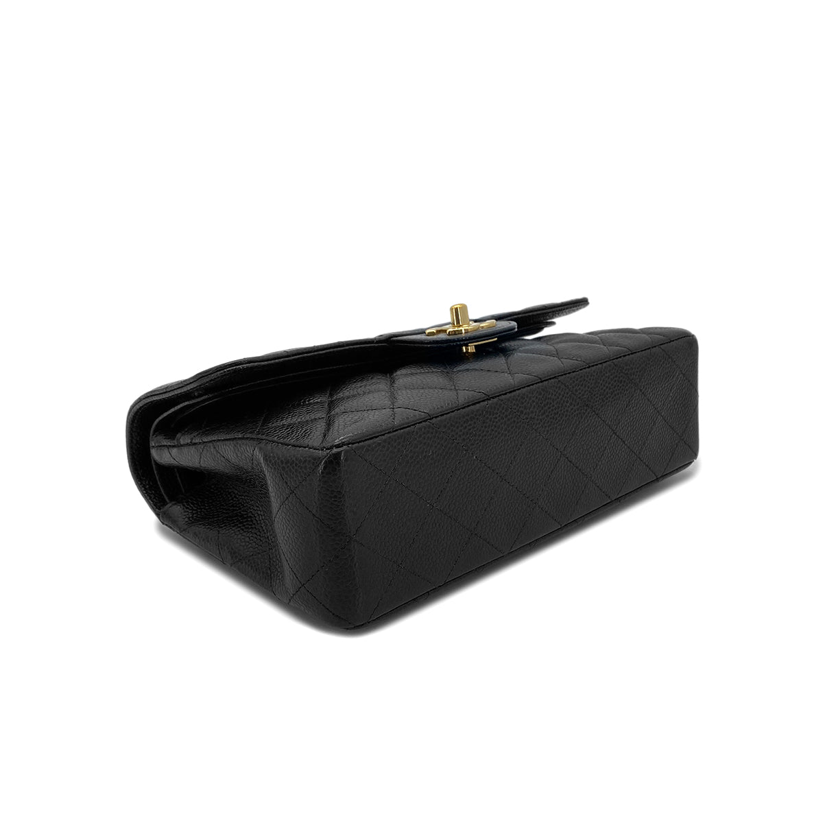 CHANEL CLASSIC FLAP SMALL CHAIN SHOULDER BAG BLACK CAVIAR SKIN 90284863