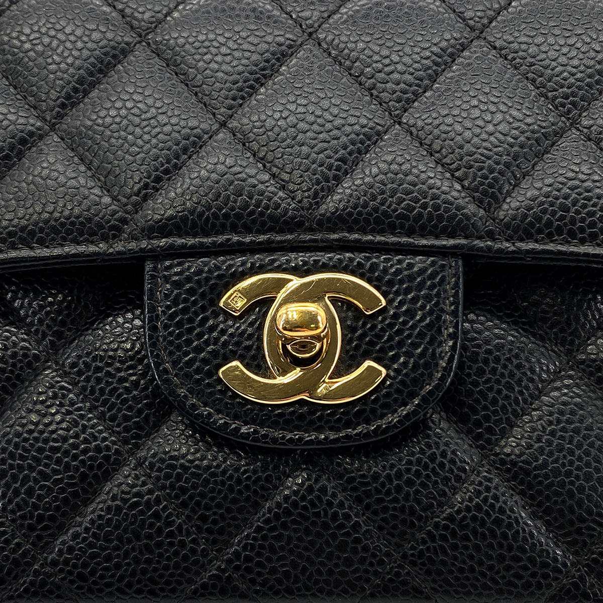 CHANEL CLASSIC FLAP SMALL CHAIN SHOULDER BAG BLACK CAVIAR SKIN 90284863