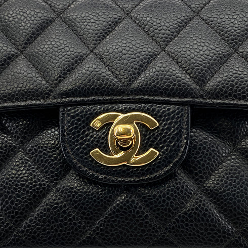 CHANEL CLASSIC FLAP SMALL CHAIN SHOULDER BAG BLACK CAVIAR SKIN 90284863 - PURPOSE