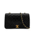 CHANEL VINTAGE FULL FLAP CHAIN SHOULDER BAG BLACK LAMB SKIN 90284865 - PURPOSE