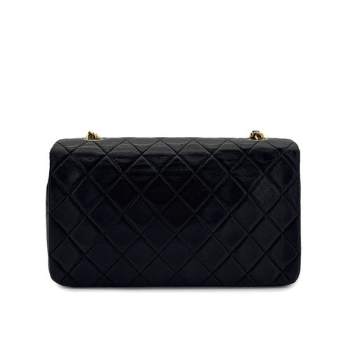 CHANEL VINTAGE FULL FLAP CHAIN SHOULDER BAG BLACK LAMB SKIN 90284865 - PURPOSE