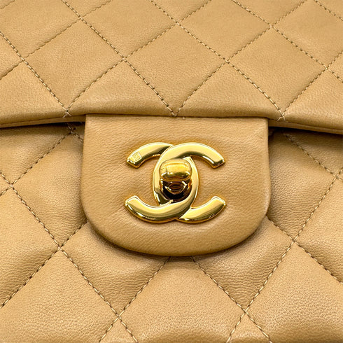 CHANEL VINTAGE CLASSIC FLAP MEDIUM CHAIN SHOULDER BAG BEIGE LAMB SKIN 90284868 - PURPOSE