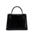 HERMES KELLY 28 SELLIER BLACK POROSUS CROCODILE HAND SHOULDER BAG □A GHW 90284872 - PURPOSE