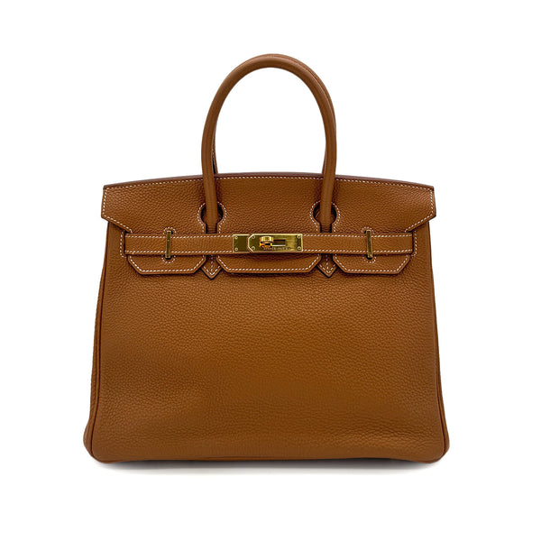 HERMES BIRKIN 30 GOLD TOGO HAND BAG □I GHW 90284873 - PURPOSE
