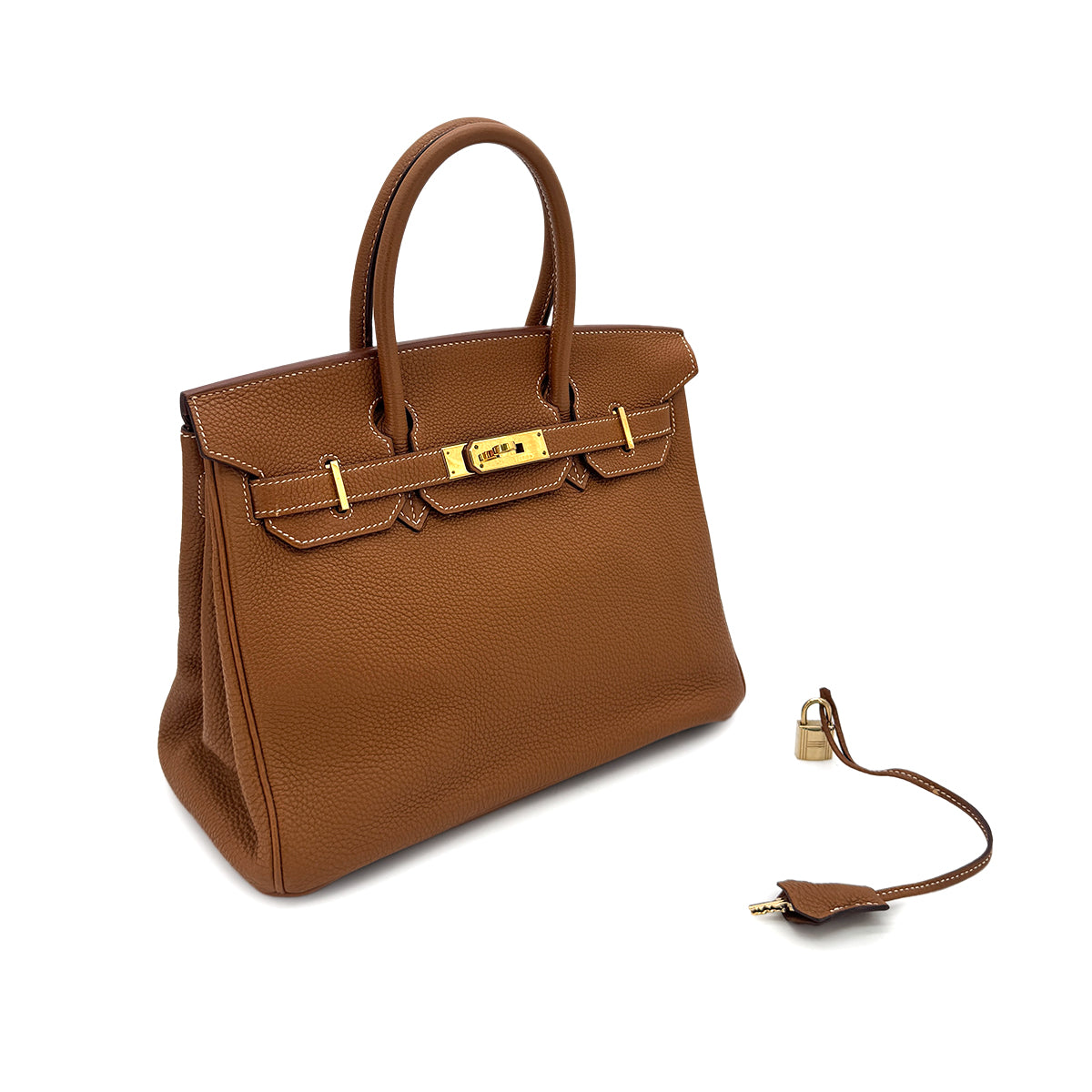 HERMES BIRKIN 30 GOLD TOGO HAND BAG □I GHW 90284873