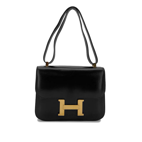 HERMES CONSTANCE 23 BLACK BOXCALF SHOULDER BAG 〇O GHW 90284874 - PURPOSE