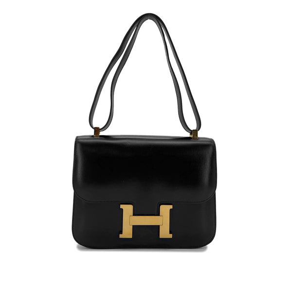 HERMES CONSTANCE 23 BLACK BOXCALF SHOULDER BAG 〇O GHW 90284874 - PURPOSE