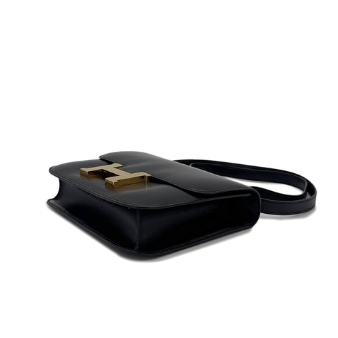HERMES CONSTANCE 23 BLACK BOXCALF SHOULDER BAG 〇O GHW 90284874 - PURPOSE