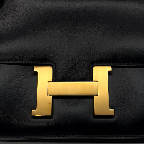 HERMES CONSTANCE 23 BLACK BOXCALF SHOULDER BAG 〇O GHW 90284874 - PURPOSE