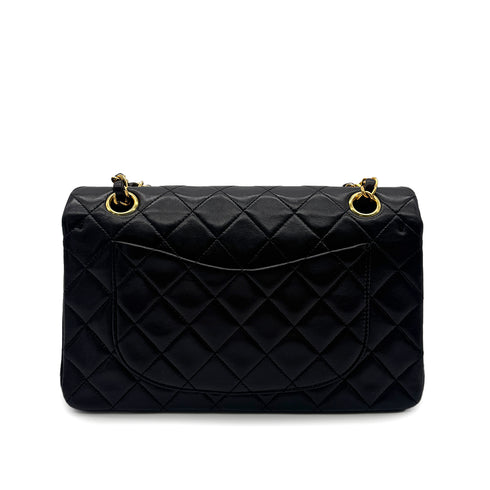 CHANEL VINTAGE CLASSIC FLAP SMALL CHAIN SHOULDER BAG BLACK LAMB SKIN 90284875 - PURPOSE