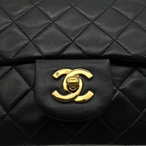 CHANEL VINTAGE CLASSIC FLAP SMALL CHAIN SHOULDER BAG BLACK LAMB SKIN 90284875 - PURPOSE