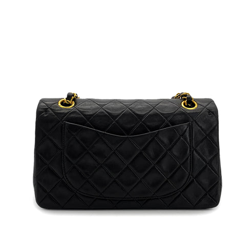 CHANEL VINTAGE CLASSIC FLAP SMALL CHAIN SHOULDER BAG BLACK LAMB SKIN 90284877 - PURPOSE